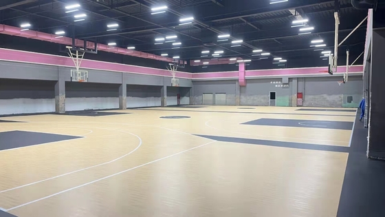 Waterproof Wooden Texture Silicon PU Outdoor Basketball Court Flooring
