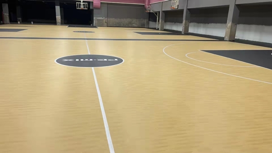 Waterproof Wooden Texture Silicon PU Outdoor Basketball Court Flooring