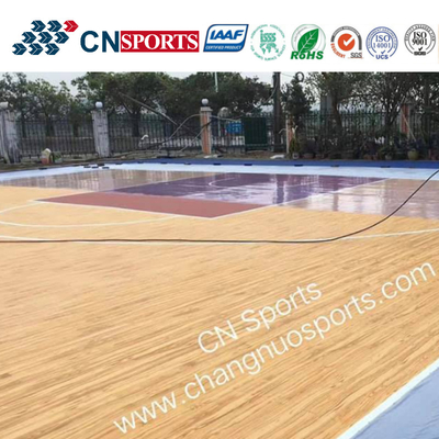 Outdoor Uv Resistant Wooden Texture Basketball Court Flooring With Iaaf