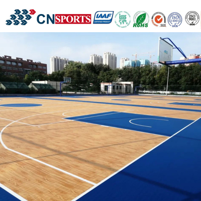 Outdoor Uv Resistant Wooden Texture Basketball Court Flooring With Iaaf