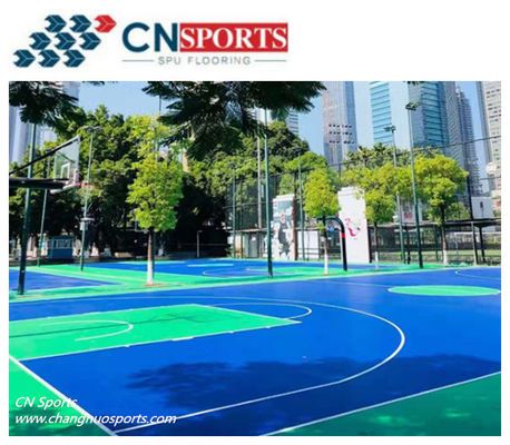 SPU High Tensile Elongation CN-S01 Basketball Flooring Anti Slide 8mm