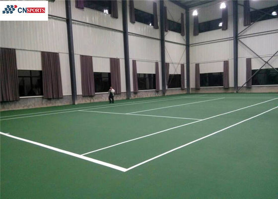 Silicon PU Tennis Court Flooring Flame Retardancy Level1 Resilient