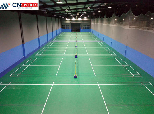 Plastic Indoor Badminton Court Flooring 7mm UV Coating